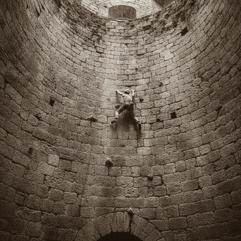 Escalade intérieure de la tour